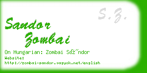 sandor zombai business card